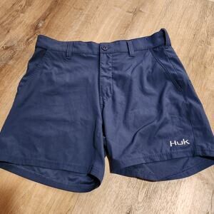 Huk Lowcountry 6" Performance Mens Large Fishing Blue Shorts Outdoors NWOT